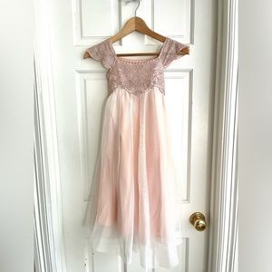 Pink flower girl dress size 6-8